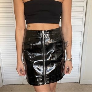 Topshop Vinyl Skirt